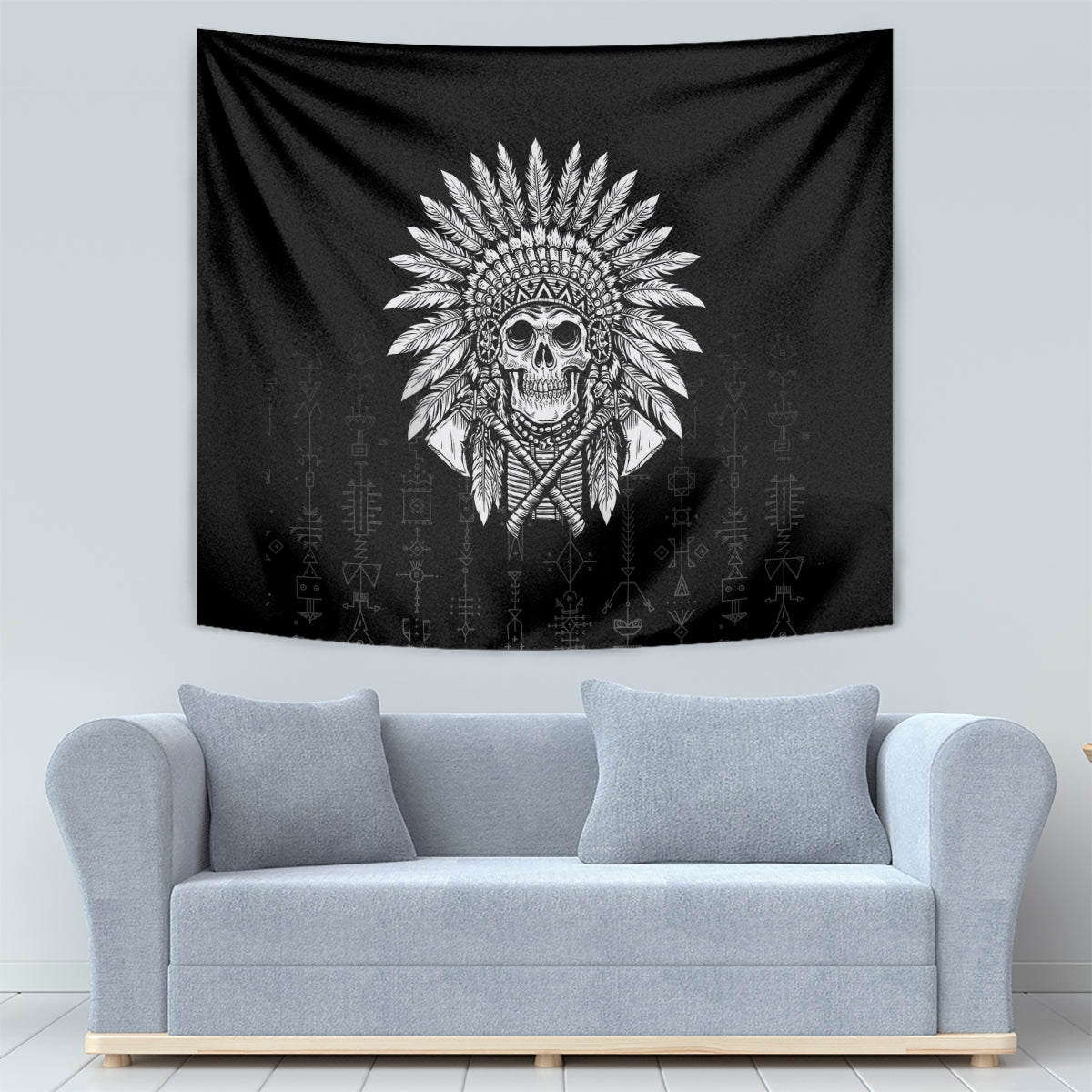 Skull Tapestry Chief Skeleton - Wonder Print Shop