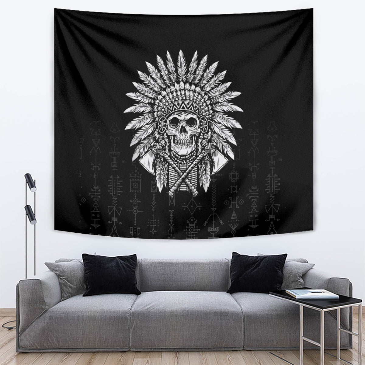 Skull Tapestry Chief Skeleton - Wonder Print Shop