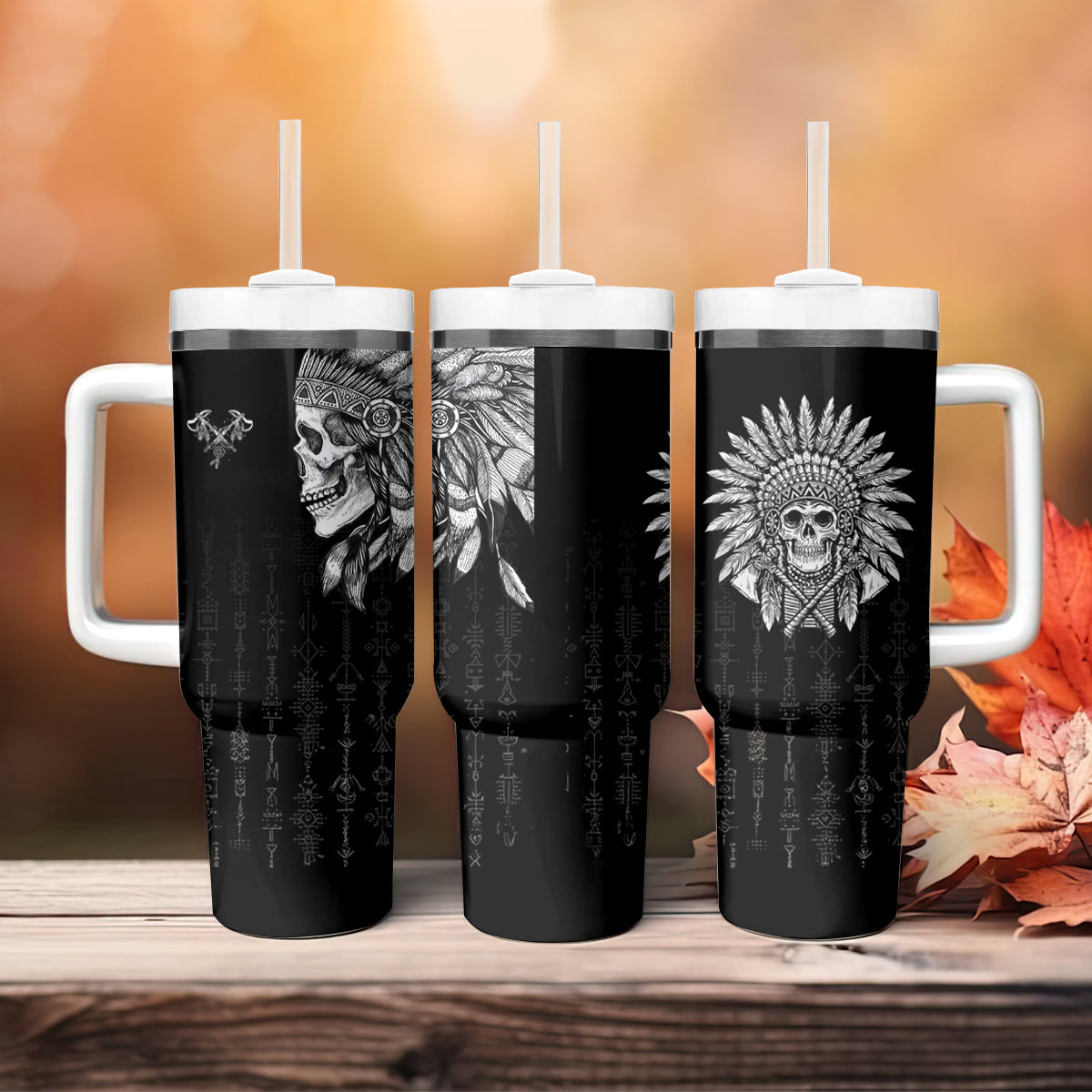 Skull Tumbler With Handle Chief Skeleton - Wonder Print Shop