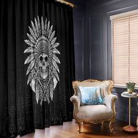 Skull Window Curtain Chief Skeleton - Wonder Print Shop