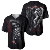 Skull Baseball Jersey Death Angel In Love - Wonder Print Shop
