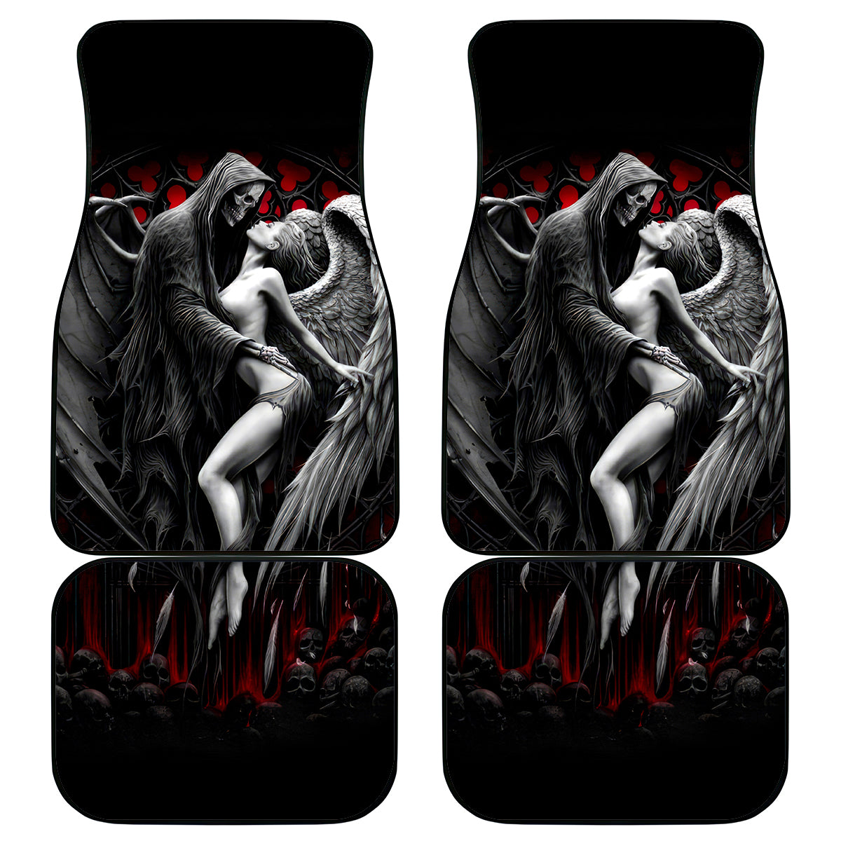 Skull Car Mats Death Angel In Love - Wonder Print Shop