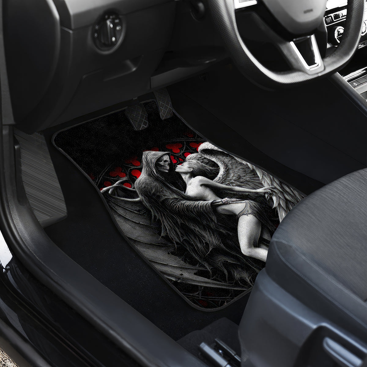 Skull Car Mats Death Angel In Love - Wonder Print Shop
