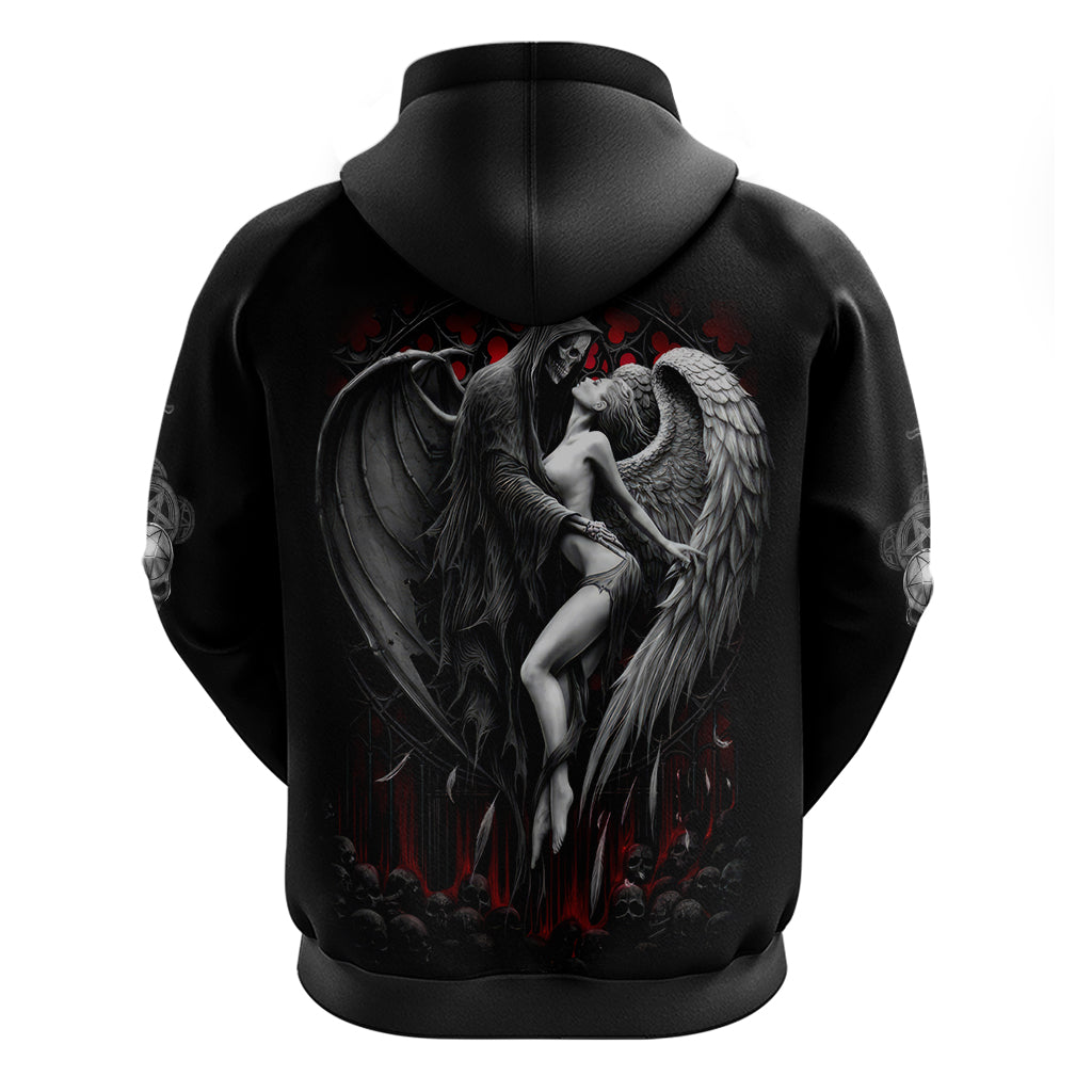 Skull Hoodie Death Angel In Love - Wonder Print Shop