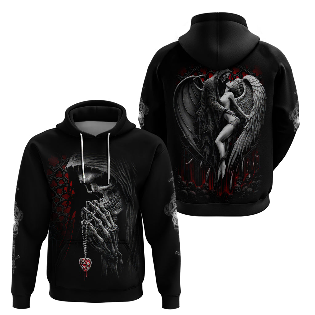 Skull Hoodie Death Angel In Love - Wonder Print Shop
