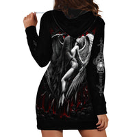Skull Hoodie Dress Death Angel In Love - Wonder Print Shop