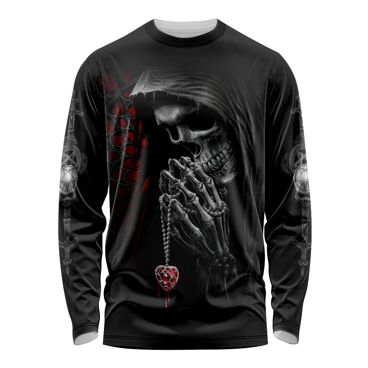 Skull Long Sleeve Shirt Death Angel In Love - Wonder Print Shop
