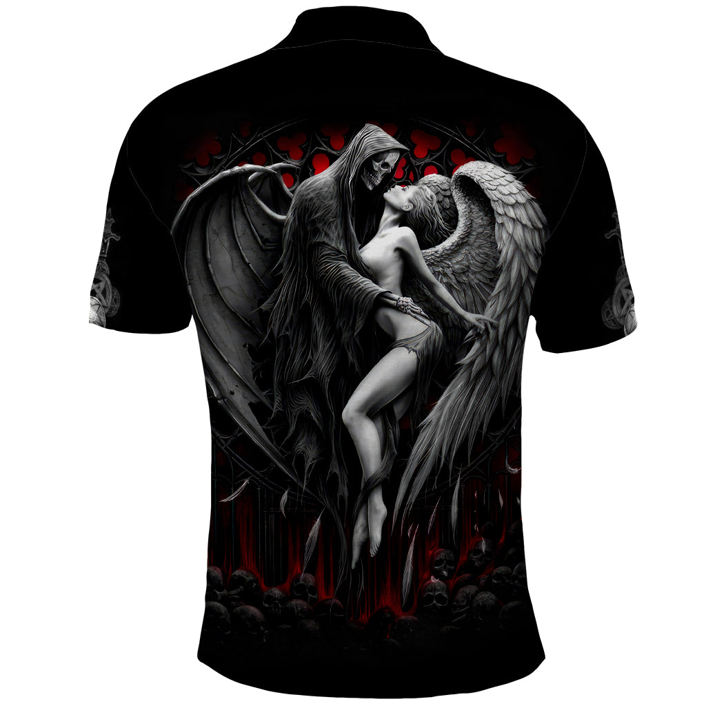 Skull Polo Shirt Death Angel In Love - Wonder Print Shop