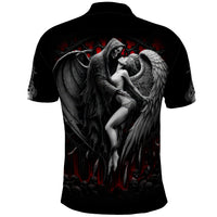 Skull Polo Shirt Death Angel In Love - Wonder Print Shop