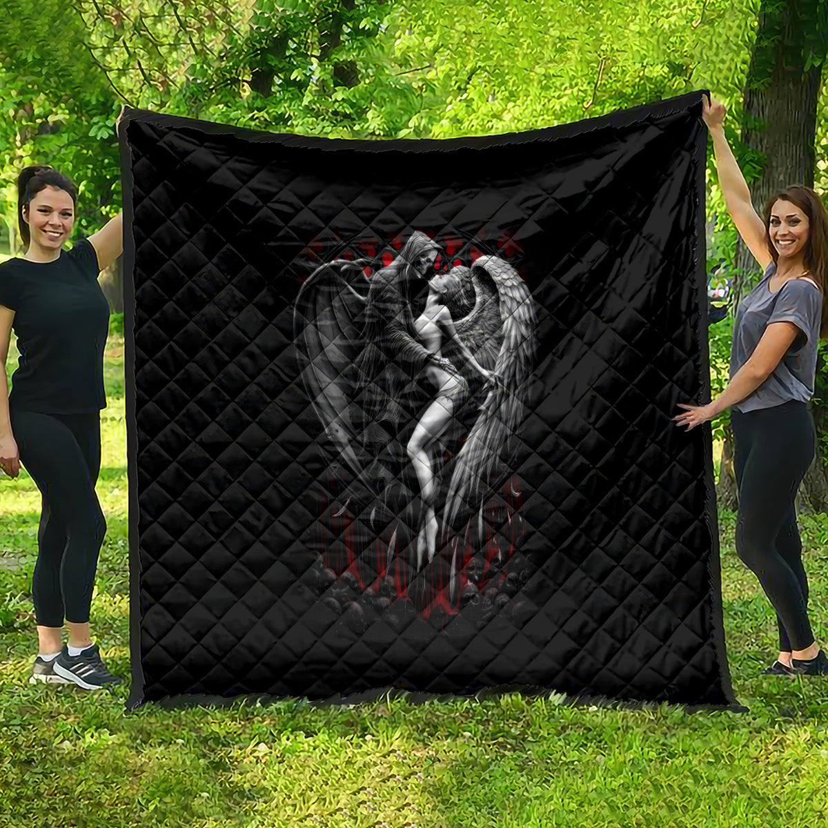 Skull Quilt Death Angel In Love - Wonder Print Shop