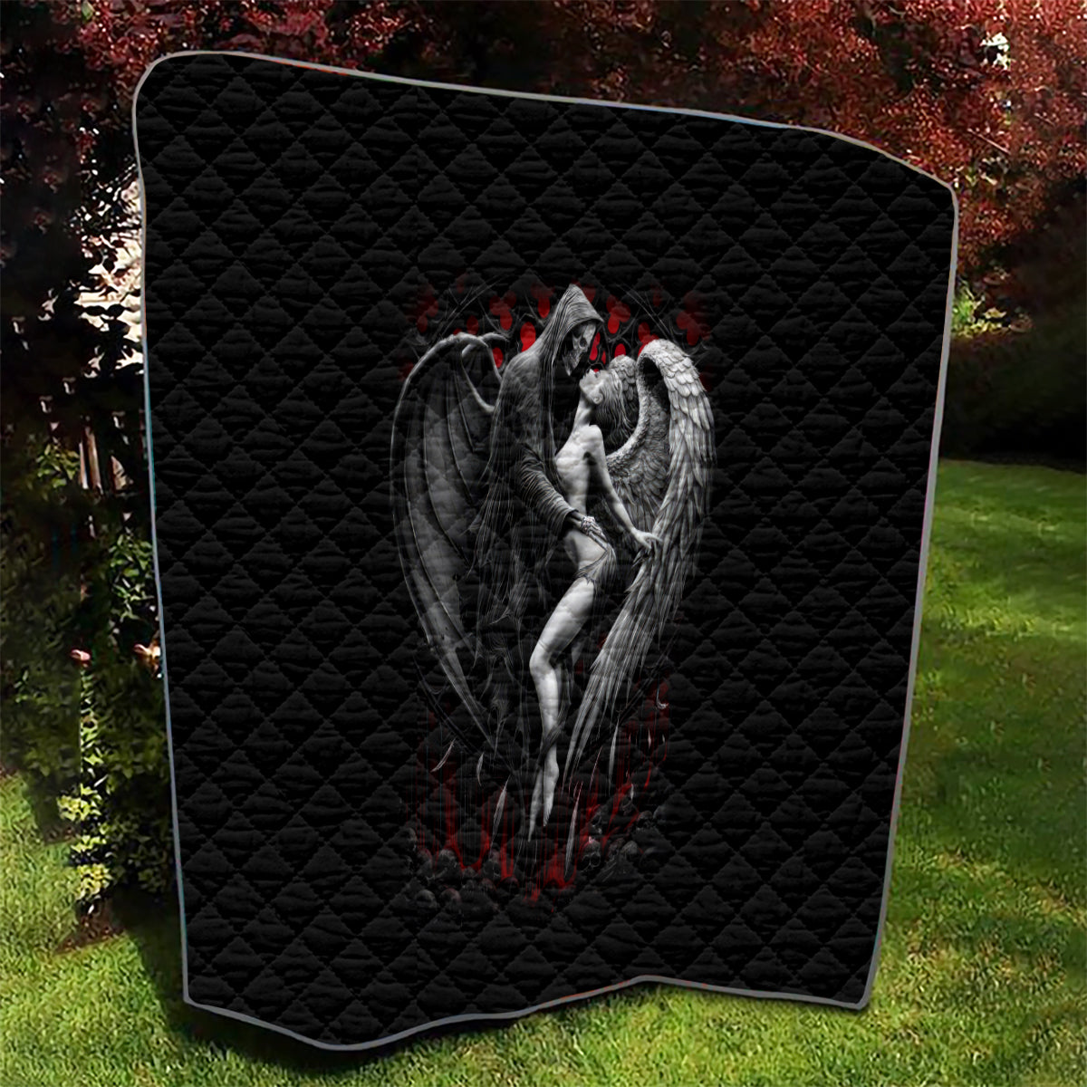 Skull Quilt Death Angel In Love - Wonder Print Shop