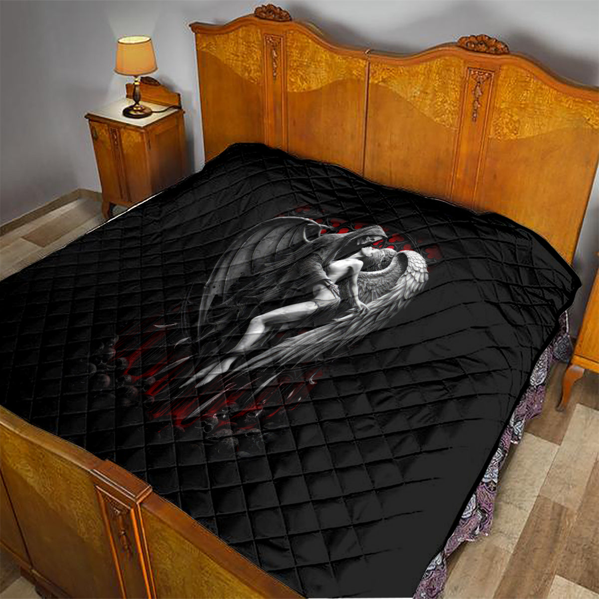 Skull Quilt Death Angel In Love - Wonder Print Shop
