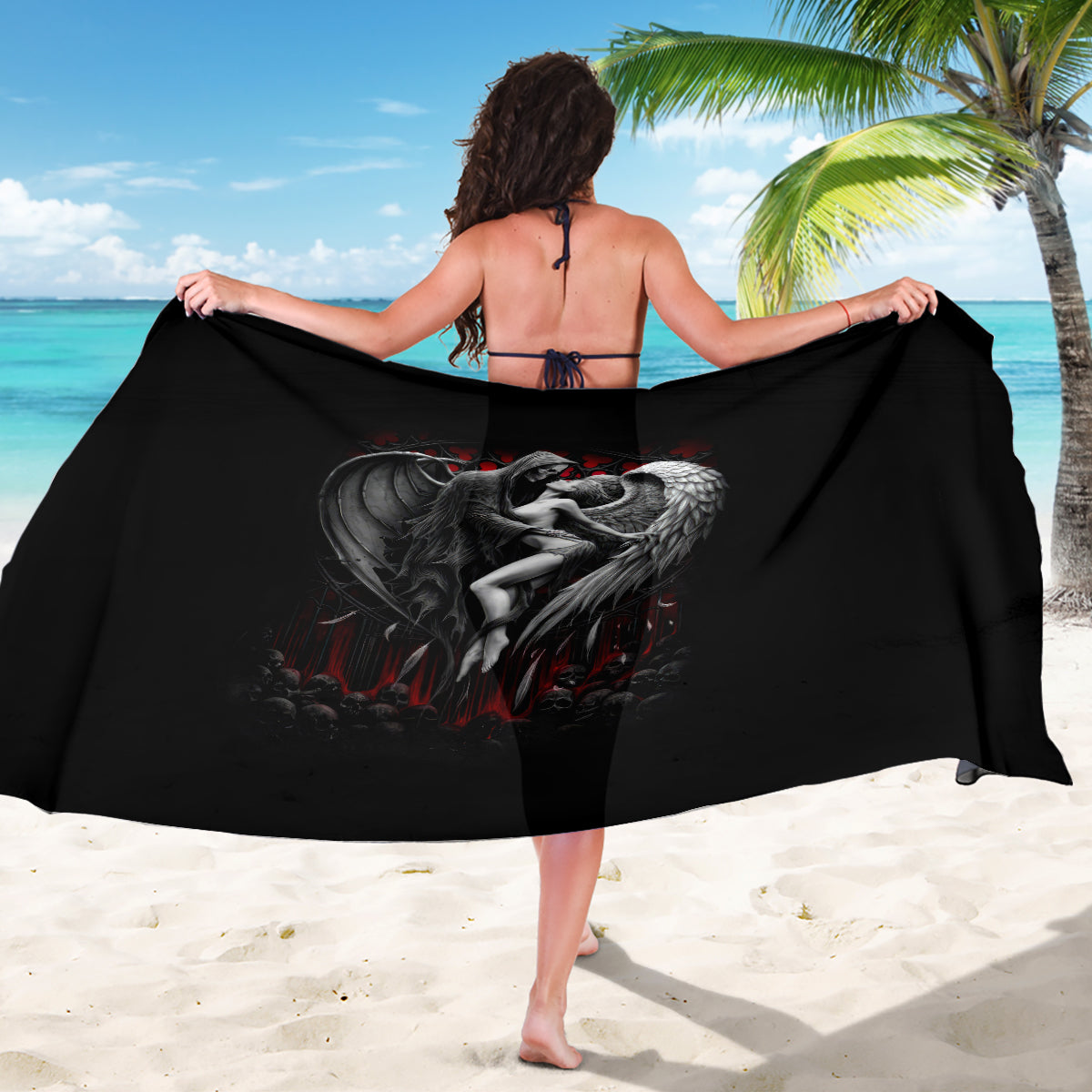 Skull Sarong Death Angel In Love - Wonder Print Shop
