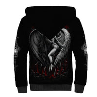 Skull Sherpa Hoodie Death Angel In Love - Wonder Print Shop