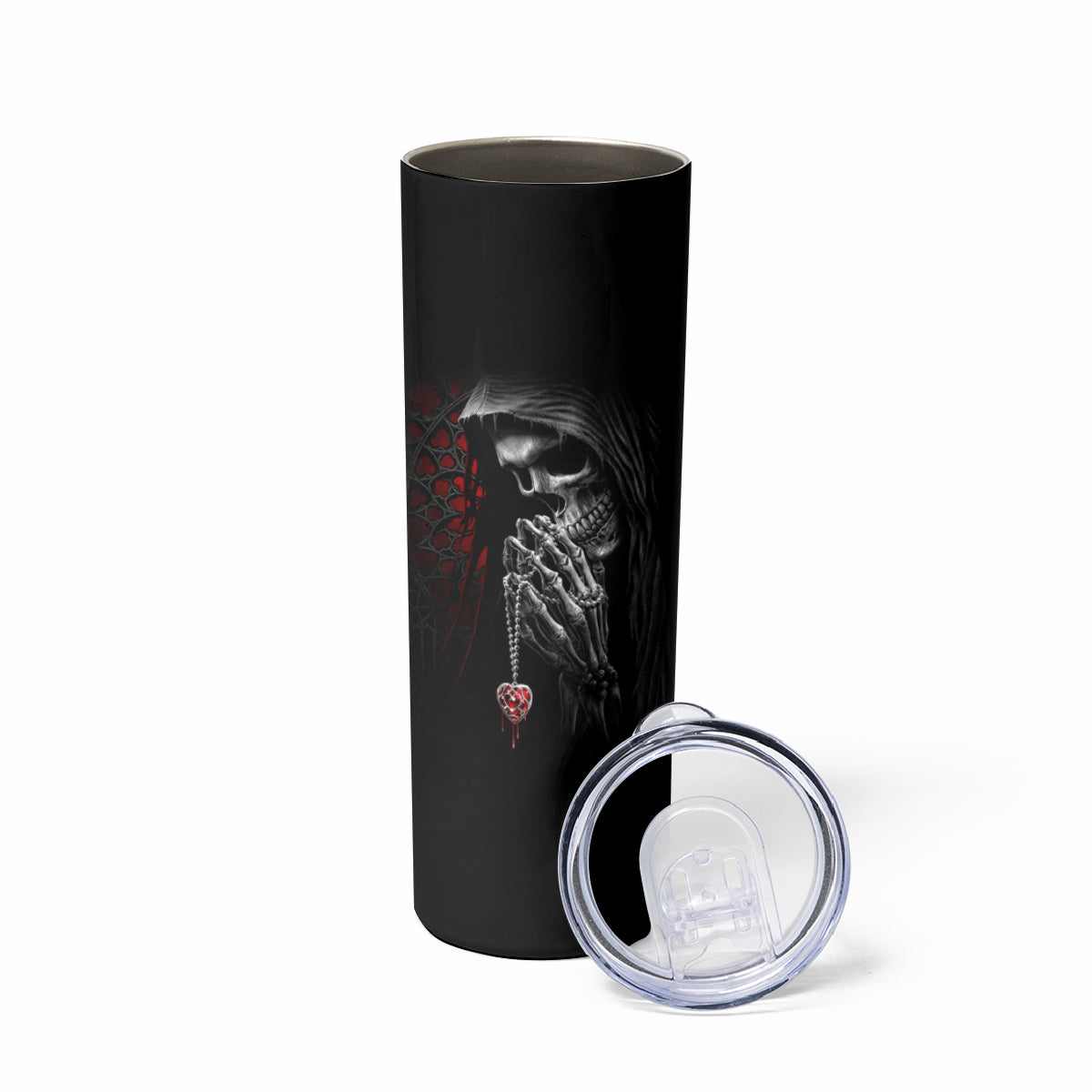 Skull Skinny Tumbler Death Angel In Love - Wonder Print Shop