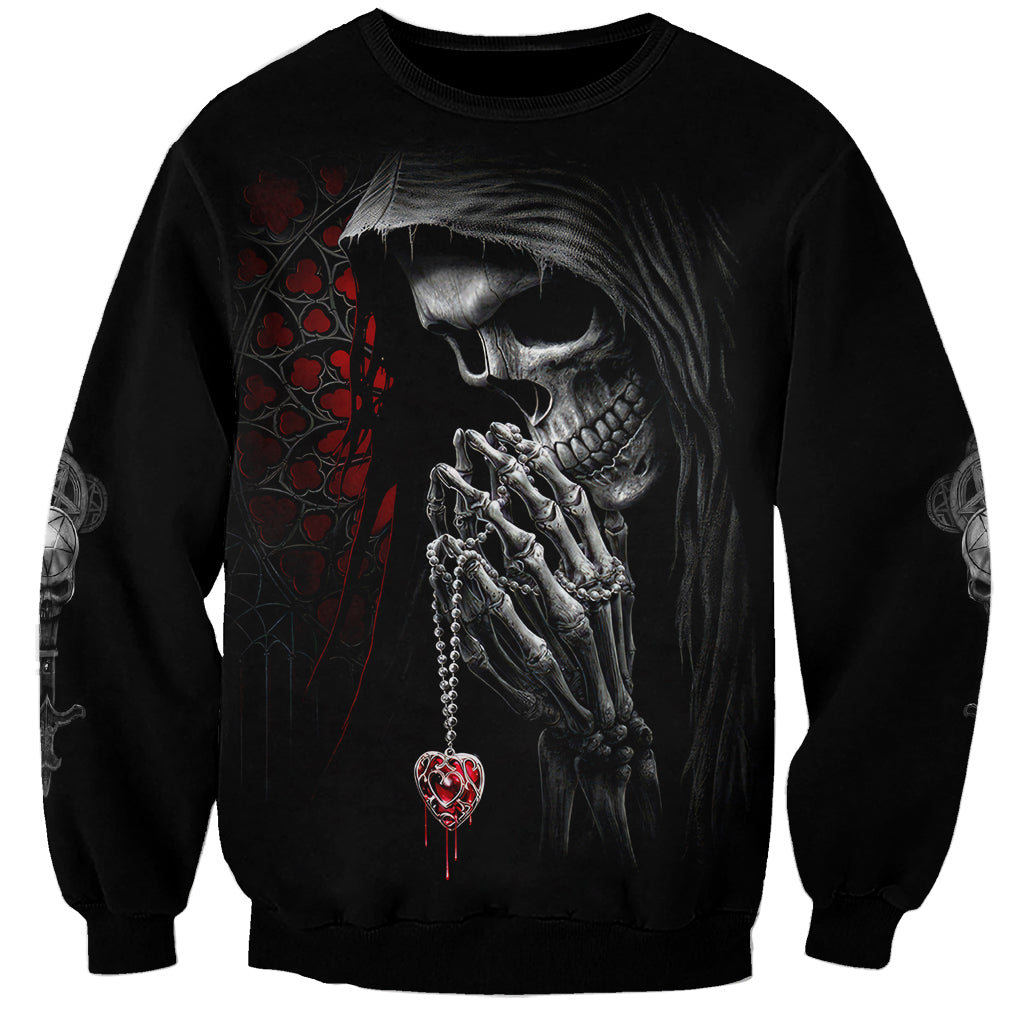 Skull Sweatshirt Death Angel In Love - Wonder Print Shop