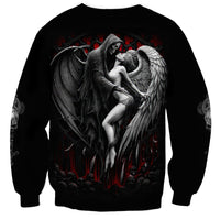 Skull Sweatshirt Death Angel In Love - Wonder Print Shop
