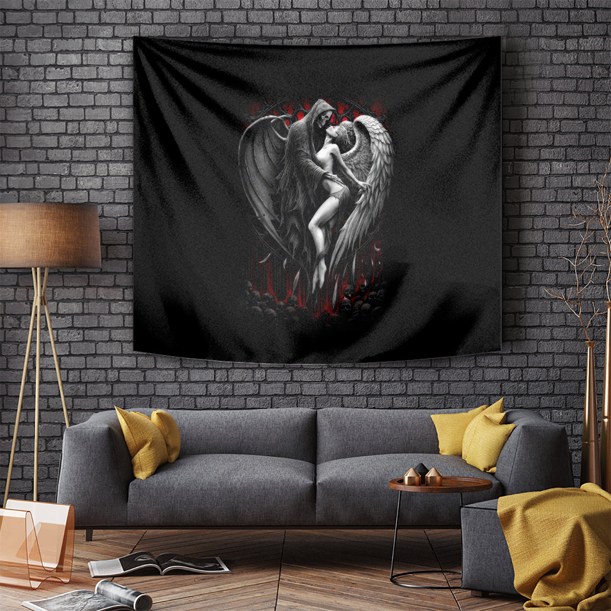 Skull Tapestry Death Angel In Love - Wonder Print Shop