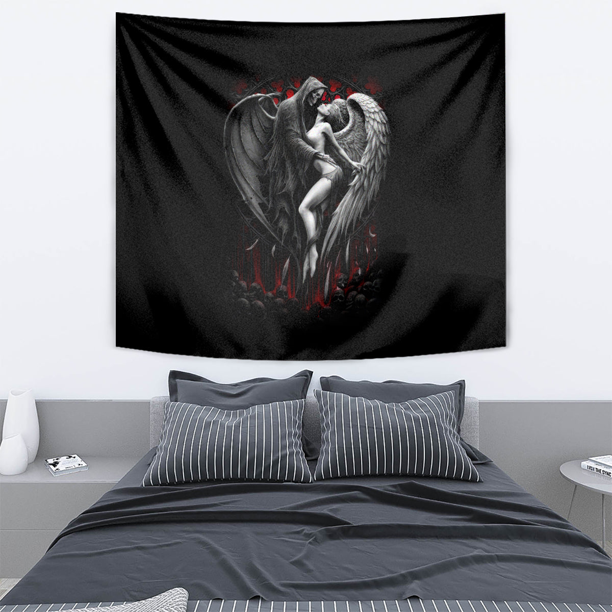 Skull Tapestry Death Angel In Love - Wonder Print Shop