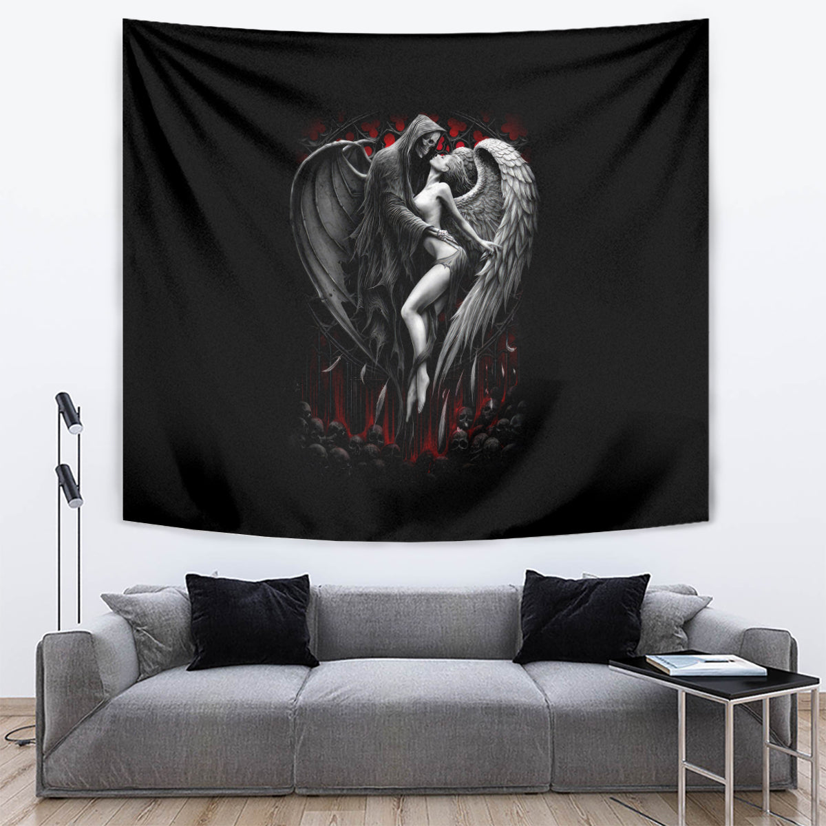 Skull Tapestry Death Angel In Love - Wonder Print Shop