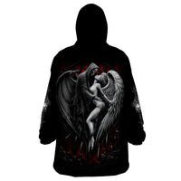 Skull Wearable Blanket Hoodie Death Angel In Love - Wonder Print Shop