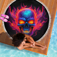 Skull Beach Blanket Purple Skull Fire - Wonder Print Shop