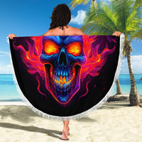 Skull Beach Blanket Purple Skull Fire - Wonder Print Shop