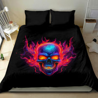 Skull Bedding Set Purple Skull Fire - Wonder Print Shop