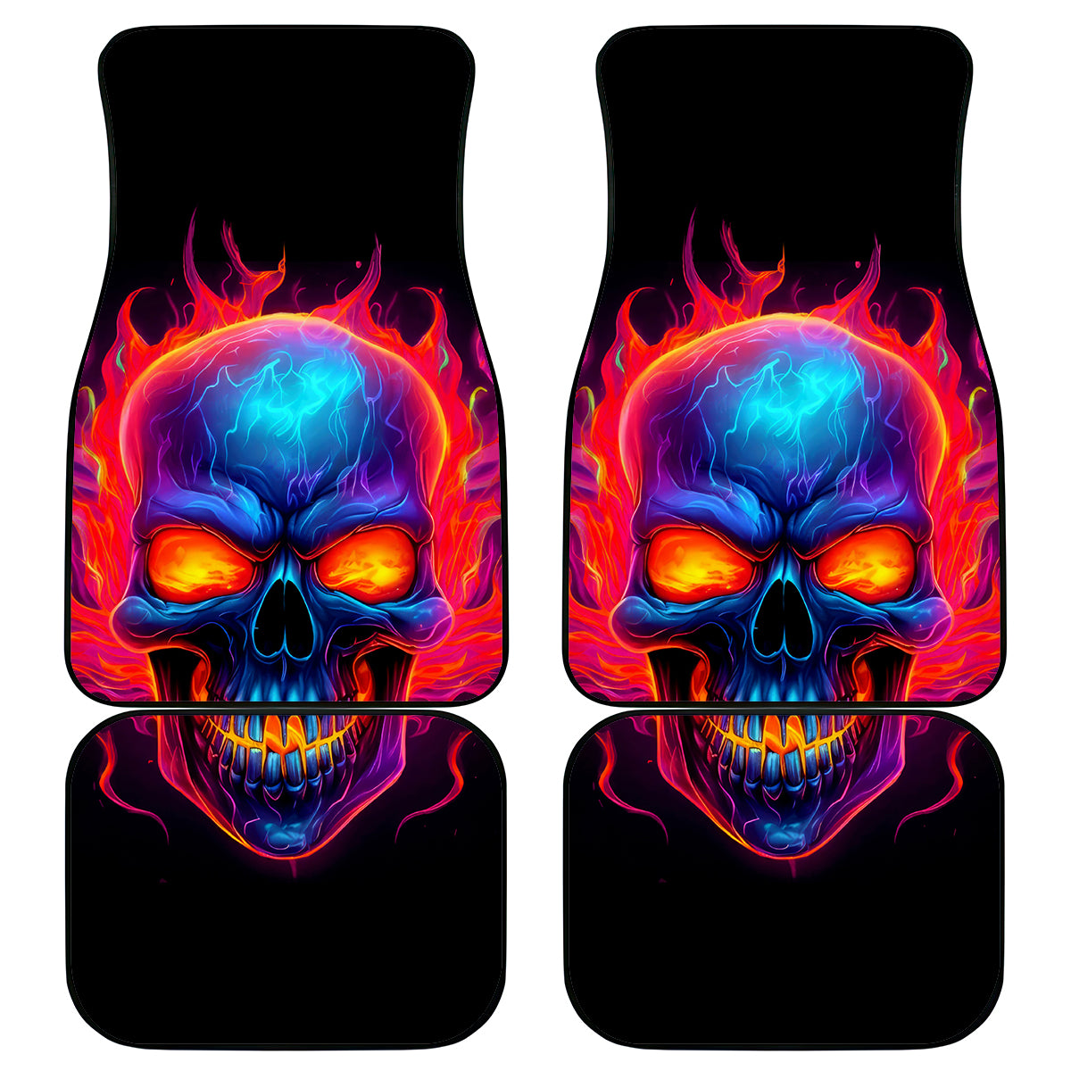 Skull Car Mats Purple Skull Fire - Wonder Print Shop
