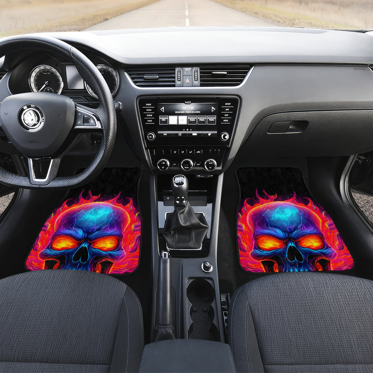 Skull Car Mats Purple Skull Fire - Wonder Print Shop
