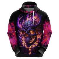 Skull Hoodie Purple Skull Fire - Wonder Print Shop