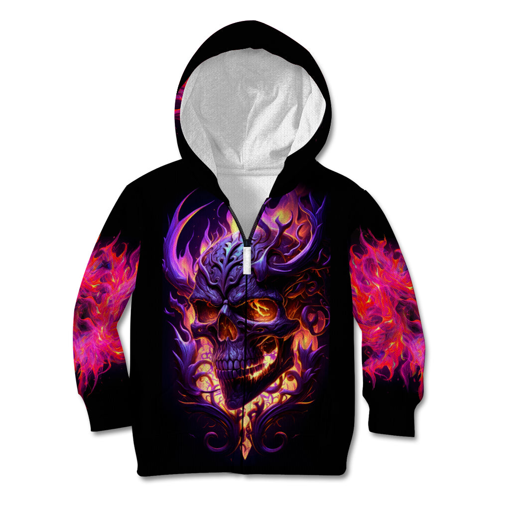 Skull Kid Hoodie Purple Skull Fire - Wonder Print Shop
