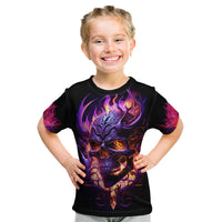 Skull Kid T Shirt Purple Skull Fire - Wonder Print Shop
