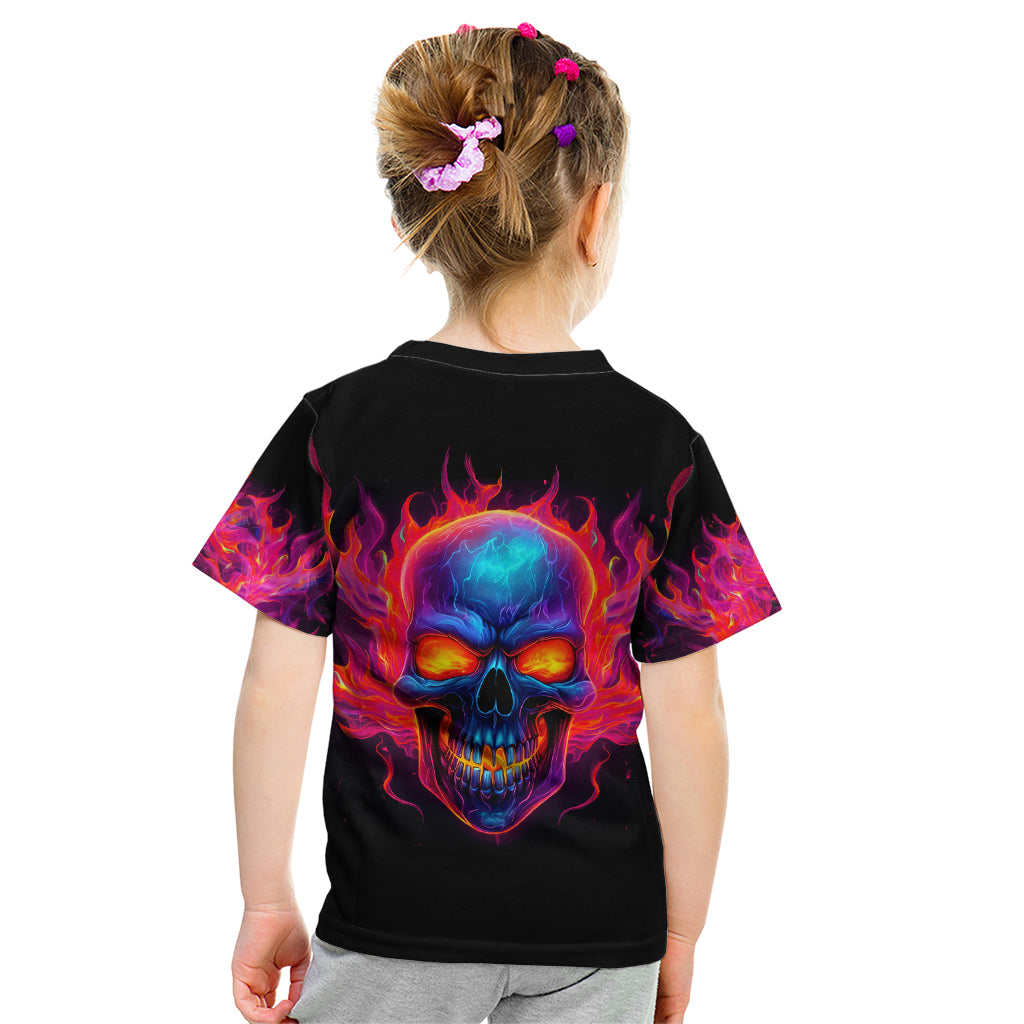 Skull Kid T Shirt Purple Skull Fire - Wonder Print Shop