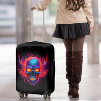 Skull Luggage Cover Purple Skull Fire - Wonder Print Shop