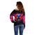 Skull Off Shoulder Sweater Purple Skull Fire - Wonder Print Shop