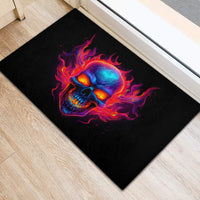 Skull Rubber Doormat Purple Skull Fire - Wonder Print Shop