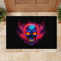 Skull Rubber Doormat Purple Skull Fire - Wonder Print Shop