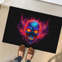 Skull Rubber Doormat Purple Skull Fire - Wonder Print Shop