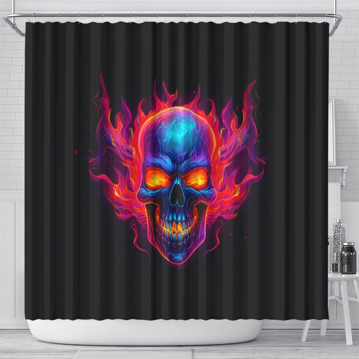 skull-shower-curtain-purple-skull-fire
