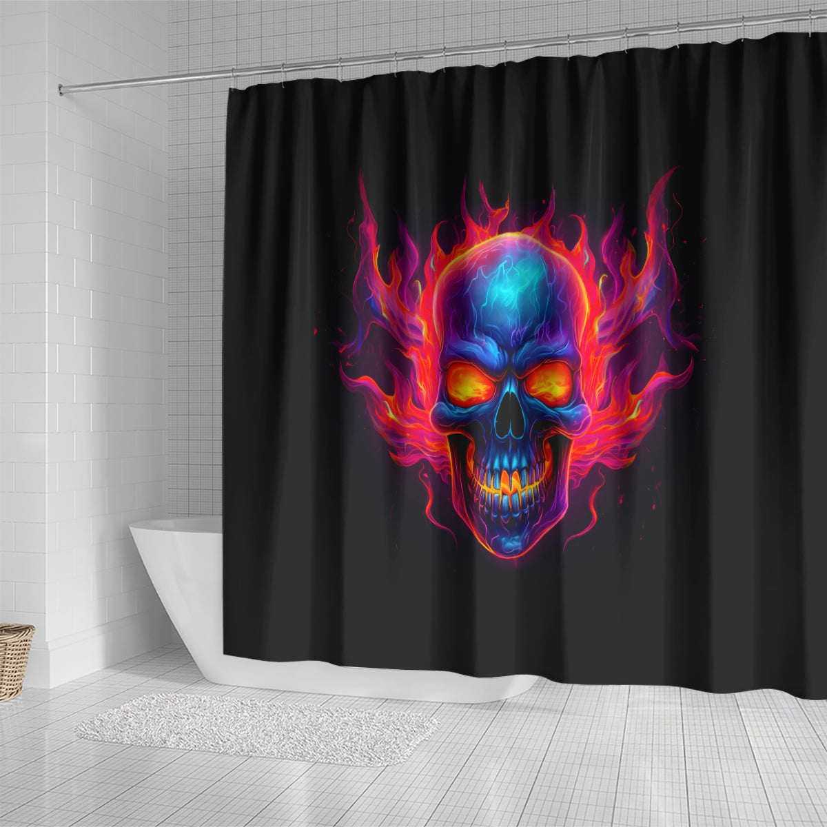 skull-shower-curtain-purple-skull-fire