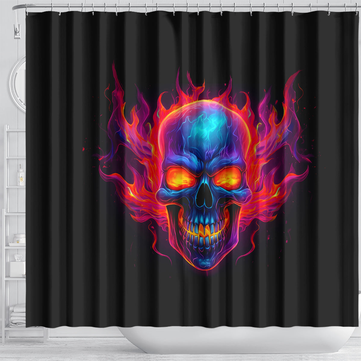 skull-shower-curtain-purple-skull-fire