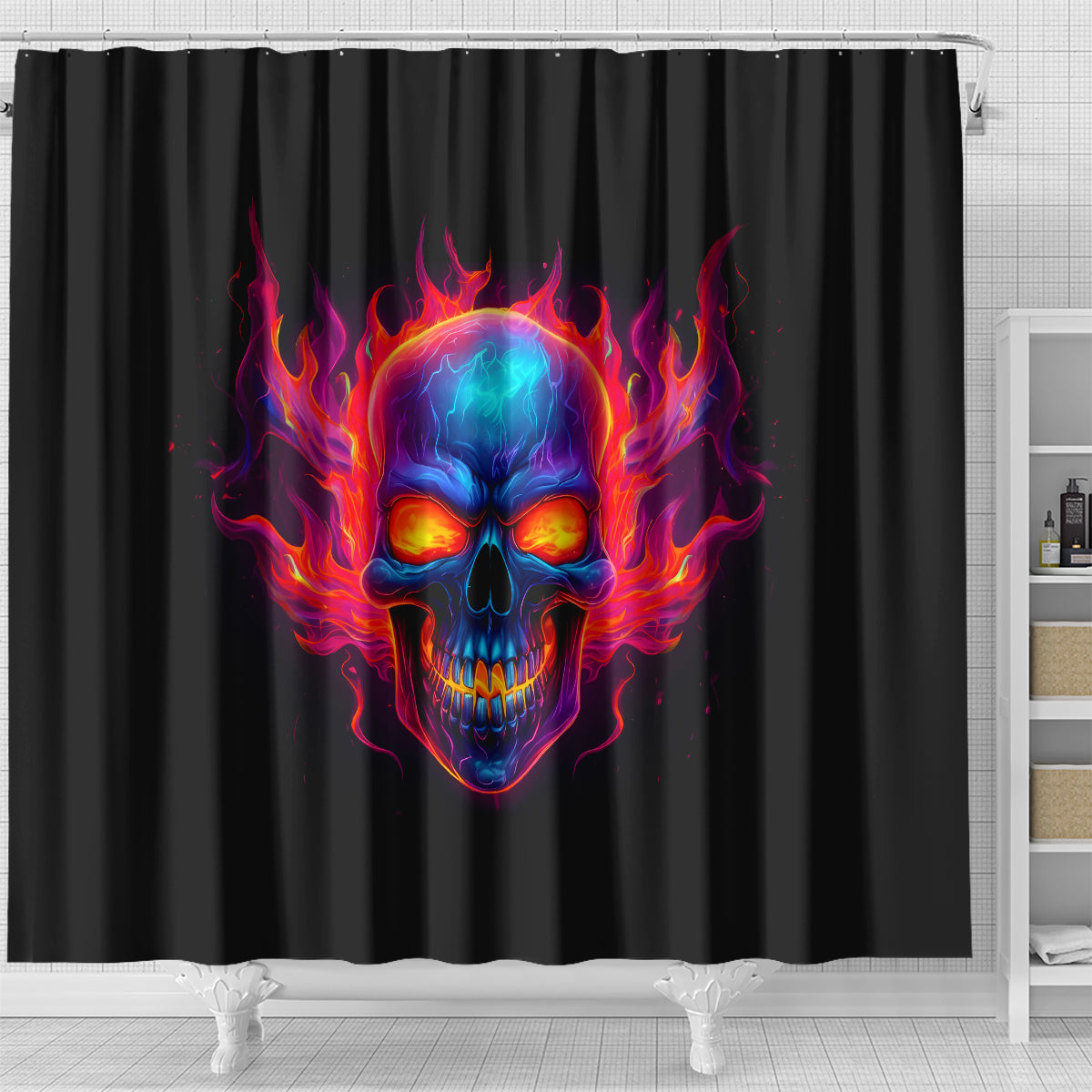 skull-shower-curtain-purple-skull-fire