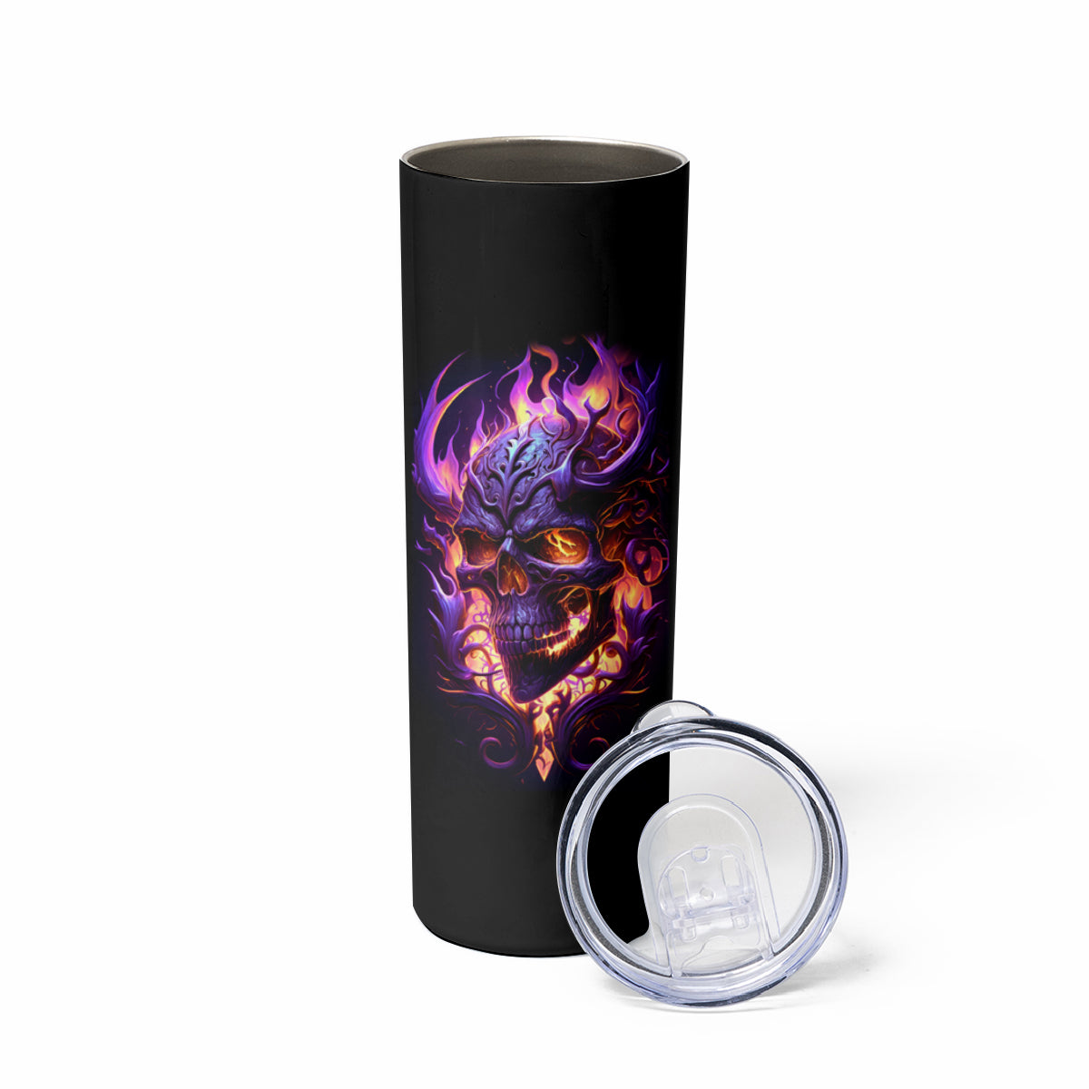 Skull Skinny Tumbler Purple Skull Fire - Wonder Print Shop