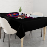 Skull Tablecloth Purple Skull Fire - Wonder Print Shop