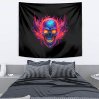 Skull Tapestry Purple Skull Fire - Wonder Print Shop