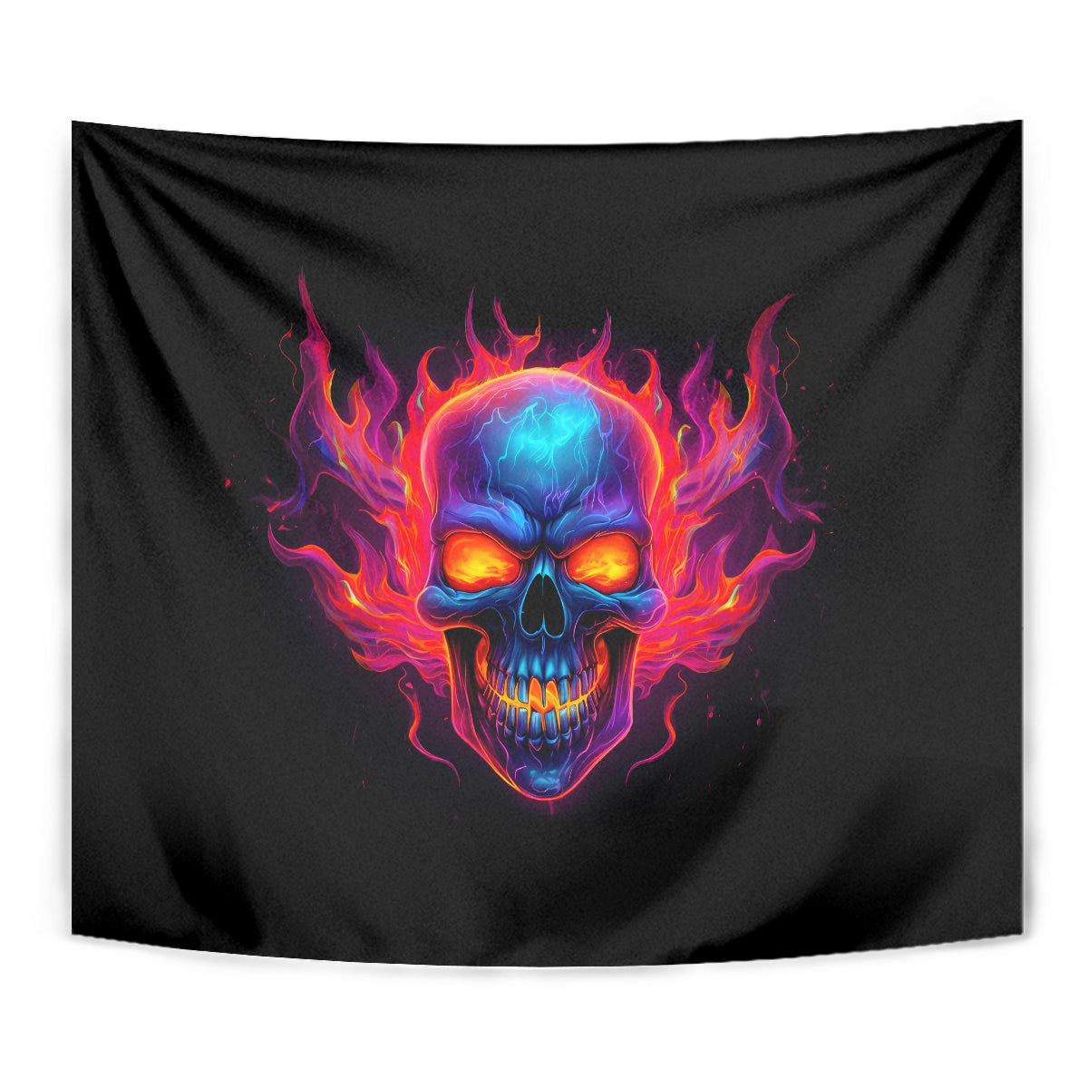 Skull Tapestry Purple Skull Fire - Wonder Print Shop