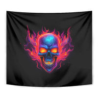 Skull Tapestry Purple Skull Fire - Wonder Print Shop