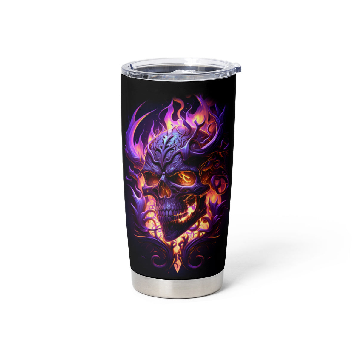 Skull Tumbler Cup Purple Skull Fire - Wonder Print Shop