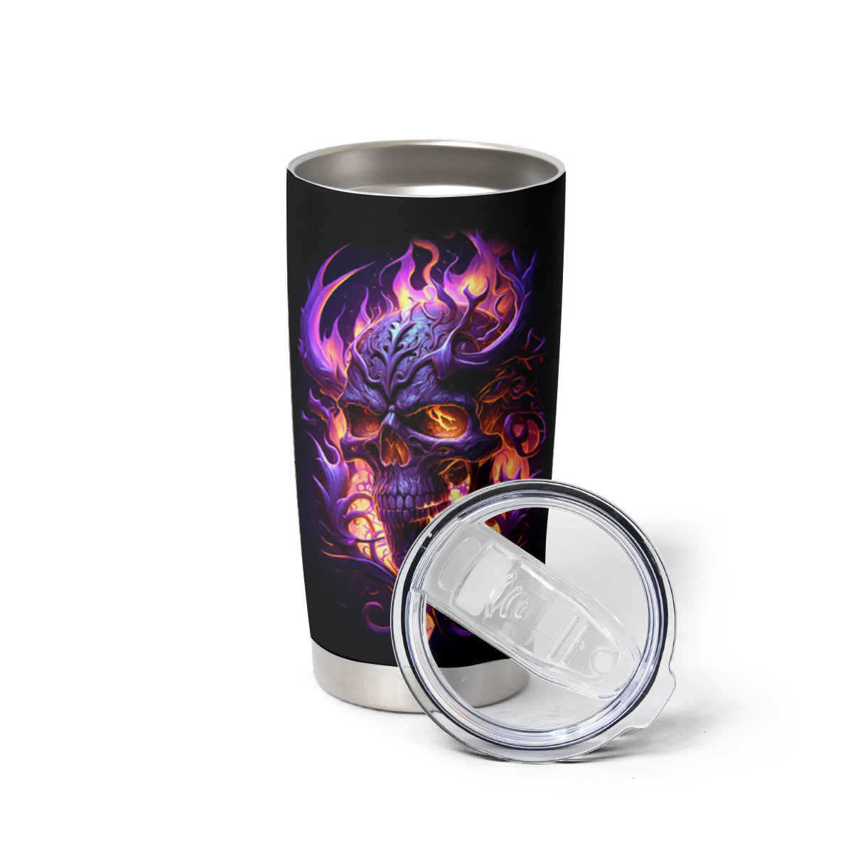 Skull Tumbler Cup Purple Skull Fire - Wonder Print Shop